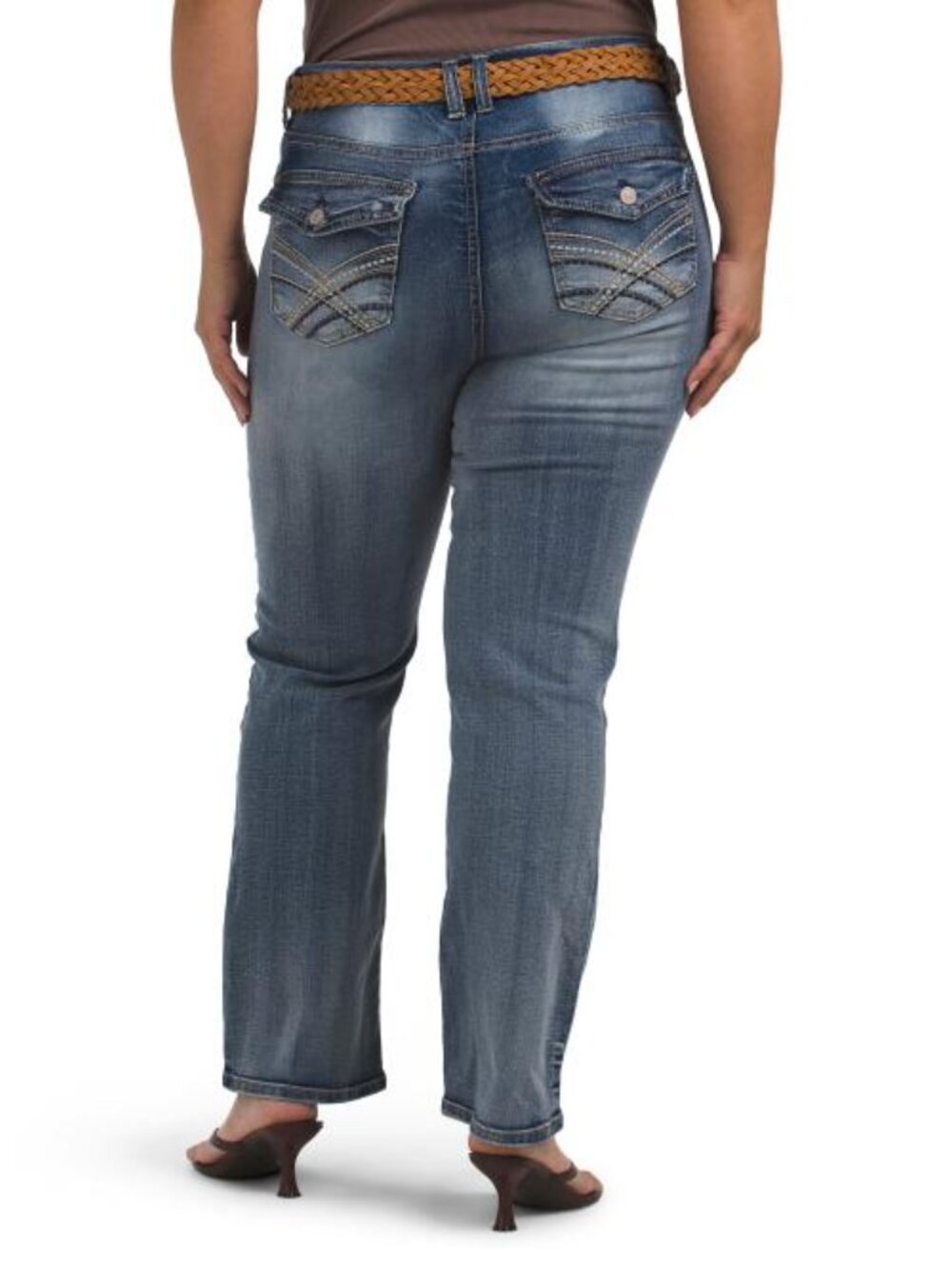 WALLFLOWER Plus Luscious Curvy Bootcut Jeans With Embellished Back Pockets - Picture 2 of 3